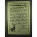 1909 Hartford Fire Insurance Ad - Rates Too High?