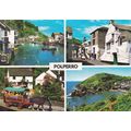 Polperro Cornwall Multiview Postcard posted 199...