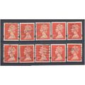 BULK STOCK.(1st) Bright Orange-Red x 10.Type Un...