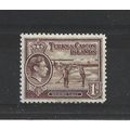 Turks&Caicos.SG196 1d Raking Salt (Red-Brown).M...