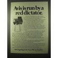1971 Avis Rent-a-Car Ad - Run By a Red Dictator