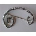 Silver Rope Pin Twisted Rope Brooch C Style Cur...