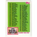 1984 Topps baseball card 379 Checklist 265-396