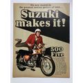 SUZUKI 500/FIVE 1968 VINTAGE MOTORCYCLE ADVERT