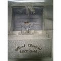 Figurine Guardian Angel glass 22 kt. gold trim ...