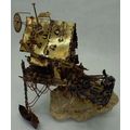 Rare Unique Metal Copper Boat House Sculpture E...
