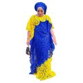 African Women's Plus Size Embroidered Lace Patc...