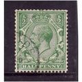 GREAT BRITAIN 1924 1/2d GREEN SG 418 FINE USED #1