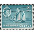 SINGAPORE, Elizabeth II, Palari, blue-green 195...