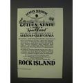 1934 Rock Island Railroad Ad - Golden Sunshine