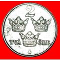 3 CROWNS (1917-1950):SWEDEN★2 ORE 1947! Gustav ...