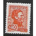 URUGUAY 1972 40p ORANGE GENERAL JOSE ARTIGAS SG...