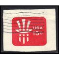 Used U581 15c Uncle Sam Very Fine Cut Square Z2940