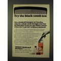 1973 Tegrin Medicated Shampoo Ad - Black Comb Test