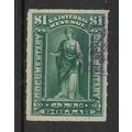 USA 1898 $1 DOCUMENT REVENUE GREEN TAX STAMP FI...