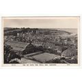 Town and Castle from Twthill Rock Caernarvon Postcard RP Wales