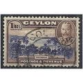 Ceylon 1935 SG378 1 Rupee Violet Blue & Chocola...