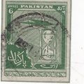 Pakistan 6 annas postal Stationary Cut out Very...