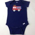 Gerber Boys Infant Onesie Blue Firetruck Size 1...