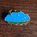 Night Clouds Pin Badge lapel Cloud Night Moon B...