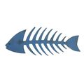 Wooden Rustic Dark Blue Fishbone Wall Mounted D...