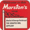 BEER MAT - MARSTONS BREWERY - GRAPES INN, APPLE...
