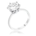 3.5 Carat Single Stone CZ Rhodium Classic Solit...
