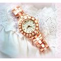 Round Rose Gold Plated Ladies Dress Fashion Wri...