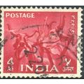 India 1955 - SG360 - 4a red - Bullocks - used