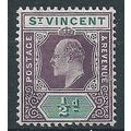 St Vincent 1905 SG85 1/2d Dull Purple & Green M...