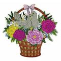 Lovebirds Basket Embroidered Iron on/Sew patch ...