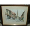 FRAMED DOUBLE MOUNTED PRINT, HIGH STREET FALKIR...