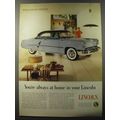 1953 Lincoln Car Ad - You're always at home in your Lincoln