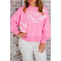 Pink Touch Down Rugby Football Embroidered Plus...