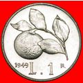 Ⰶ ORANGE (1946-1950):ITALY★1 LIRA 1949R MINT LU...