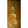 NEW CLEAR RESIN VIOLIN ORNAMENT WITH GOLD RIBBO...