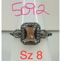 Ring Bomb Party Sz8 RBP Brilliant Blush Gem Rho...
