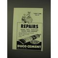 1949 Du Pont Duco Cement Ad - Repairs