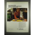 1991 Lufthansa Airlines Ad - She'll get you from Sydney to Bangkok to Budapest
