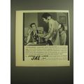 1959 JAL Japan Air Lines Ad - Coffee-Break, 18,000 feet over the pacific