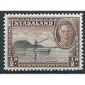 Nyasaland 1945 SG144 1/2d Black & Chocolate Mou...