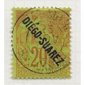 DIEGO SUAREZ 1892 20c OVERPRINT BLACK ON GENERA...