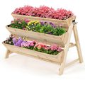 3 Tier Wooden Vertical Raised Garden Bed with S...