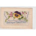 Flowers & Birthday Greetings Silk Postcard (SIL...