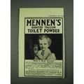 1908 Mennen's Borated Talcum Toilet Powder Ad -...