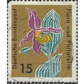 GERMANY, FLOWER, Cypripedioide, brown 1963, 15p...