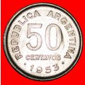 SAN MARTIN (1778-1850): ARGENTINA ★ 50 CENTAVOS...