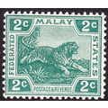 FEDERATED MALAY STATES 1919 2c Leaping Tiger gr...