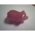Figurine carved gemstone pink pig