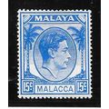 MALACCA MALAYA 1949 KG6 15c SG10 10 SG ULTRAMAR...